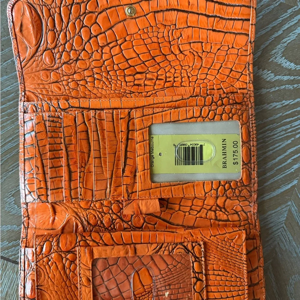 Brahmin Orange Embossed Clutch - Picture 2 of 5